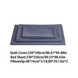 Darphe Silver Grey Full Bed Polyester 4Pcs Duvet Cover Sheet Set - thumbnail 7