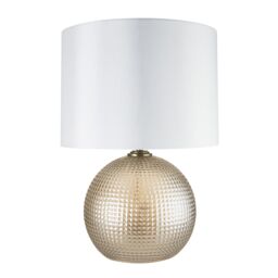 Harbour Studio Hemsby Spherical Satin Champagne & Ivory Antique Brass Effect Table Lamp - thumbnail 2
