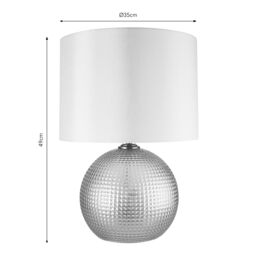 Harbour Studio Hemsby Spherical Satin Champagne & Ivory Antique Brass Effect Table Lamp - thumbnail 7