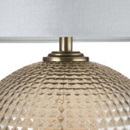 Harbour Studio Hemsby Spherical Satin Champagne & Ivory Antique Brass Effect Table Lamp - thumbnail 4