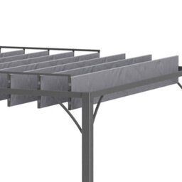 Outsunny 3 X 3(M) Outdoor Louvered Metal Pergola With Retractable Roof, Grey - thumbnail 9
