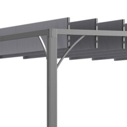 Outsunny 3 X 3(M) Outdoor Louvered Metal Pergola With Retractable Roof, Grey - thumbnail 8