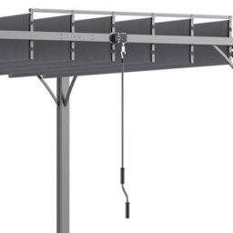Outsunny 3 X 3(M) Outdoor Louvered Metal Pergola With Retractable Roof, Grey - thumbnail 7