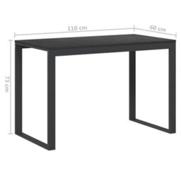 Berkfield Computer Desk Black 110X60X73 Cm Engineered Wood - thumbnail 6