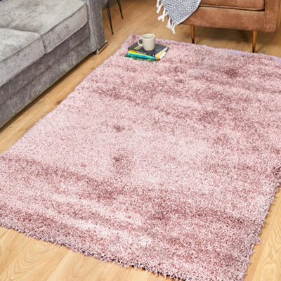 "Bravich Rose Pink Thick Shaggy Rug - California - 120X170Cm (4'x5'8"")" - image 1
