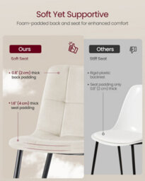 LEDREM Velvet Dining Chairs, Upholstered Kitchen Chairs, Adjustable Feet, Modern Metal Frame, Set Of 4, Cappuccino Beige - thumbnail 7