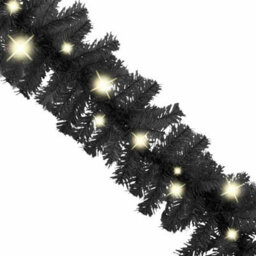 Berkfield Classic Christmas Garland With Led Lights 20 M Black - thumbnail 4