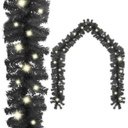 Berkfield Classic Christmas Garland With Led Lights 20 M Black - thumbnail 2