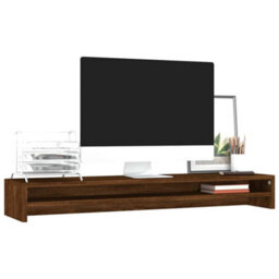 Berkfield Monitor Stand Brown Oak 100X24X13 Cm Engineered Wood - thumbnail 3