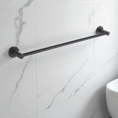 Showerdrape Modernity Black Steel Wall Mounted Towel Rail 500mm - image 1