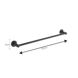 Showerdrape Modernity Black Steel Wall Mounted Towel Rail 500mm - thumbnail 2