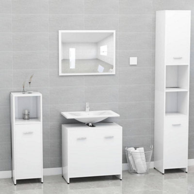 Berkfield Bathroom Furniture Set White Engineered Wood - image 1