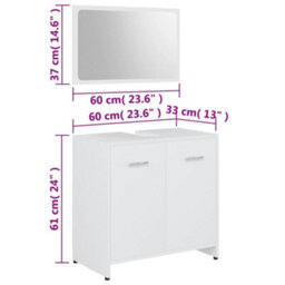 Berkfield Bathroom Furniture Set White Engineered Wood - thumbnail 8