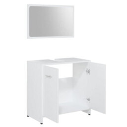 Berkfield Bathroom Furniture Set White Engineered Wood - thumbnail 3