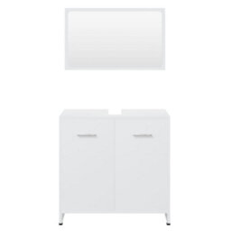 Berkfield Bathroom Furniture Set White Engineered Wood - thumbnail 5