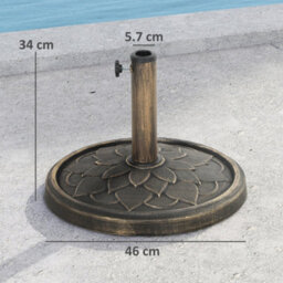 Outsunny 12Kg Resin Garden Parasol Base Sun Umbrella Base, Bronze Tone - thumbnail 3