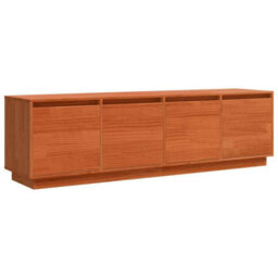 Berkfield Modern Tv Cabinet Brown 156 X 37 X 45 Cm Solid Pine Wood - thumbnail 1