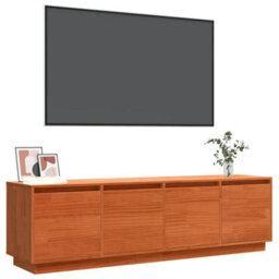 Berkfield Modern Tv Cabinet Brown 156 X 37 X 45 Cm Solid Pine Wood - thumbnail 3