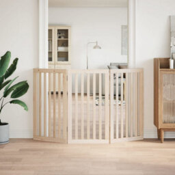 Walplus Wood Dog Gate Foldable 3 Panels 150 Cm Poplar - Pet Barrier - thumbnail 3