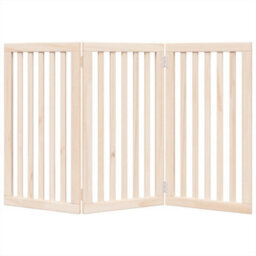 Walplus Wood Dog Gate Foldable 3 Panels 150 Cm Poplar - Pet Barrier - thumbnail 4