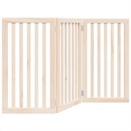 Walplus Wood Dog Gate Foldable 3 Panels 150 Cm Poplar - Pet Barrier - thumbnail 2