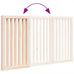 Walplus Wood Dog Gate Foldable 3 Panels 150 Cm Poplar - Pet Barrier - thumbnail 7