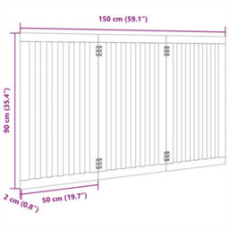 Walplus Wood Dog Gate Foldable 3 Panels 150 Cm Poplar - Pet Barrier - thumbnail 9
