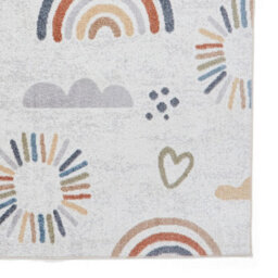 Multicoloured Pictorial 40mm Thick Stain-Resistant Rug For Bedroom, Dining Room, Easy To Clean Modern Rug-120Cm X 170Cm - thumbnail 3