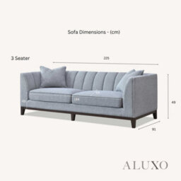 Aluxo Cooper Modern Boucle 3 Seater Sofa Dolphin Grey Medium Firm Deep Cushion - thumbnail 5