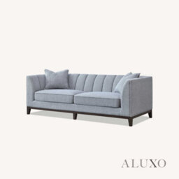 Aluxo Cooper Modern Boucle 3 Seater Sofa Dolphin Grey Medium Firm Deep Cushion - thumbnail 7