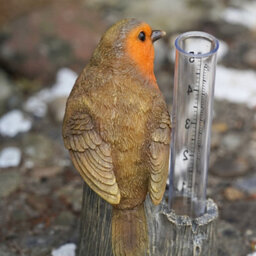 Burgess Robin Rain Gauge Resin Statue Home Garden British Bird Sculpture Outdoor Ornament Robins Appear Gift - thumbnail 5