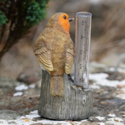 Burgess Robin Rain Gauge Resin Statue Home Garden British Bird Sculpture Outdoor Ornament Robins Appear Gift - thumbnail 4