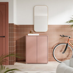 Furniture To Go Alice Springs Shoe Cabinet With 2 Doors Push-To-Open In Terracotta - thumbnail 1