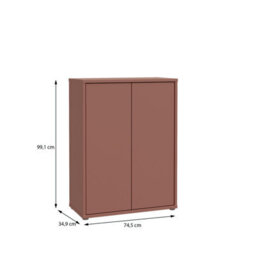 Furniture To Go Alice Springs Shoe Cabinet With 2 Doors Push-To-Open In Terracotta - thumbnail 9