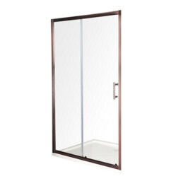 Homestylestore Copper Reversible Wet Room Sliding Door Shower Enclosure With White Tray And Fast Flow Waste 1000 X 800mm - thumbnail 1