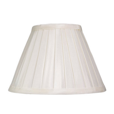 Happy Homewares Traditional Classic Cream Faux Silk Pleated Inner Lined Lamp Shade - 8 - image 1