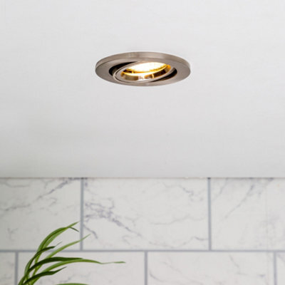 Litecraft Pack Of 2 Chrome Modern Ip20 Fire Rated Tiltable Downlights - image 1