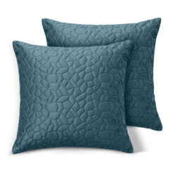 Ameha Teal Embossed Pebbles Velvet Cushion Cover, 18X18 Inch, Pack Of 2, Ultra Soft, Breathable & Hypoallergenic
