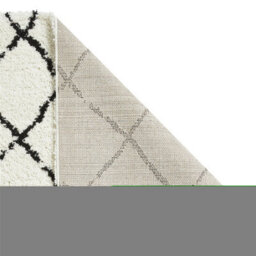 White Black Shaggy Moroccan Modern Geometric Rug For Living Room Bedroom And Dining Room-120Cm X 170Cm - thumbnail 4