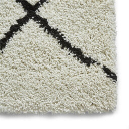 White Black Shaggy Moroccan Modern Geometric Rug For Living Room Bedroom And Dining Room-120Cm X 170Cm - thumbnail 3