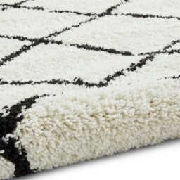White Black Shaggy Moroccan Modern Geometric Rug For Living Room Bedroom And Dining Room-120Cm X 170Cm - thumbnail 6