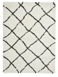White Black Shaggy Moroccan Modern Geometric Rug For Living Room Bedroom And Dining Room-120Cm X 170Cm - thumbnail 8