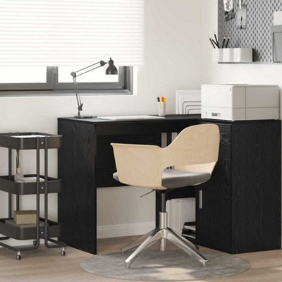 Berkfield Writing Desk Black Oak Engineered Wood Compact - image 1