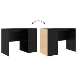 Berkfield Writing Desk Black Oak Engineered Wood Compact - thumbnail 8