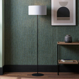 Pacific Lifestyle Black And Ivory Tall Floor Lamp With Lampshade - thumbnail 1