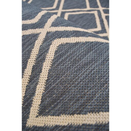 Melrose Eden Navy Diamond Design Pile Height 3mm Indoor Outdoor Area Rug - 80/150Cm - thumbnail 2