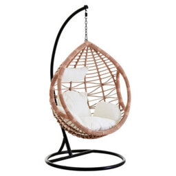 Orsina Stable Natural Rattan Effect Hanging Chair, Stylish Lounge Chaiir, Versatile Garden Chair, Stable Lawn Chair