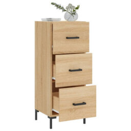 Berkfield Sideboard Sonoma Oak 34.5X34X90 Cm Engineered Wood - thumbnail 4