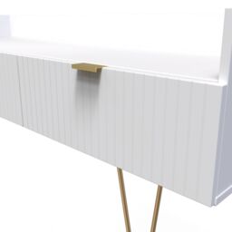 Linear Ready Assembled Matt White Media Unit With 2 Drawers, (H)128Cm X (W)51.5Cm X (D)39.5Cm - thumbnail 3