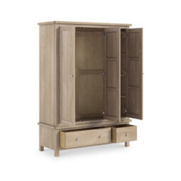 Farro Oak Triple Wardrobe With 2 Drawers - By Roseland Furniture - thumbnail 4